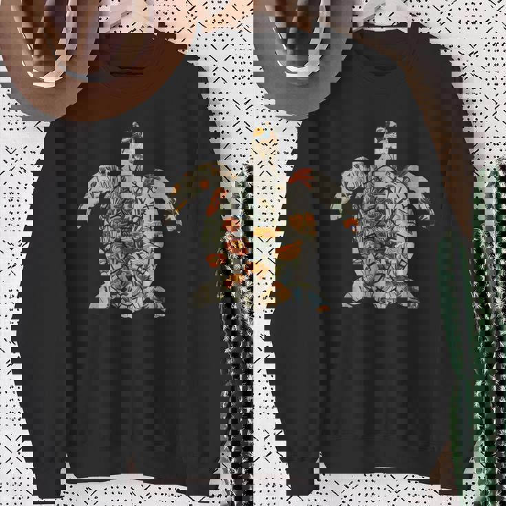 ボタニカル・シルエット・マッシュルーム オーシャニック・コタジェコア ウミガメ スウェットシャツ 年配の女性への贈り物