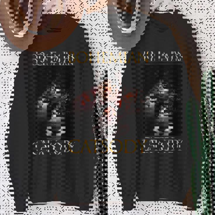 ボヘミアン キャットソディ 猫 子猫 ニャー パロディ 面白い 猫好き スウェットシャツ 年配の女性への贈り物