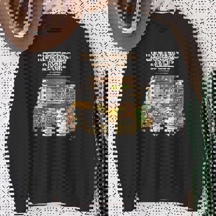 ボンレス犬とボンレス猫 キッチンカーロゴ付 ダークカラー スウェットシャツ 年配の女性への贈り物