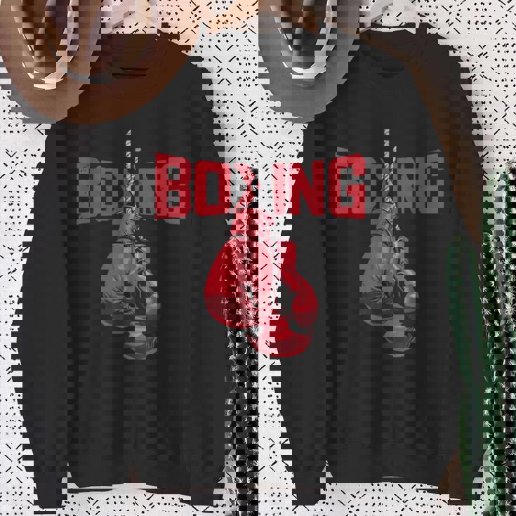 ボールド ボクシンググローブ キックボクシング ボクシング愛好家 ボクサー スウェットシャツ 年配の女性への贈り物