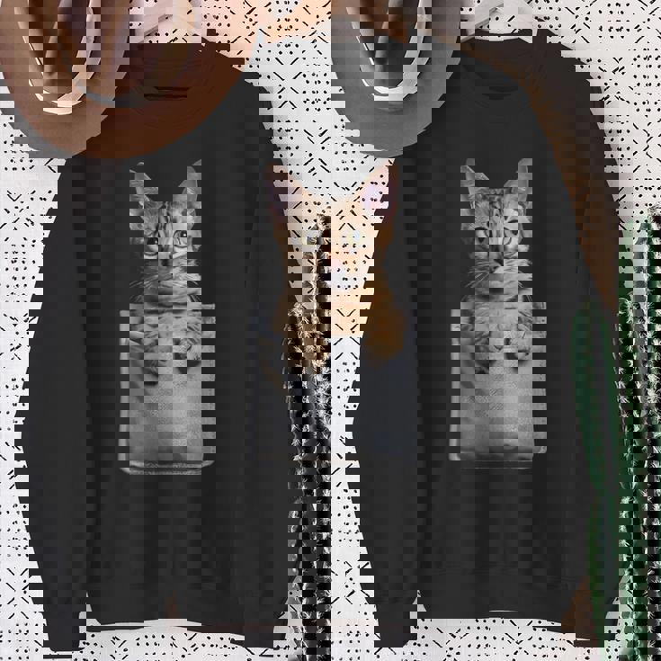 ポケットに入ったアビシニアン猫 スウェットシャツ 年配の女性への贈り物