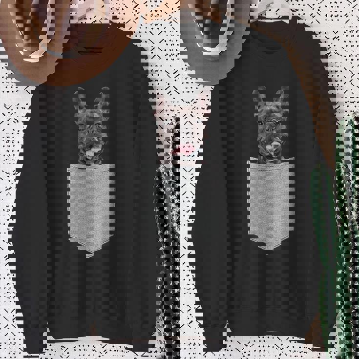 ポケットの中のフレンチブルドッグかわいいフレンチブルドッグオーナーギフト スウェットシャツ 年配の女性への贈り物