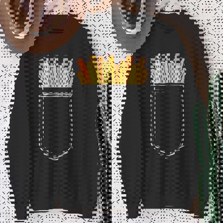 ポテト ポケット ポケットにポテト フライドポテト おもしろ ポテト好き スウェットシャツ 年配の女性への贈り物