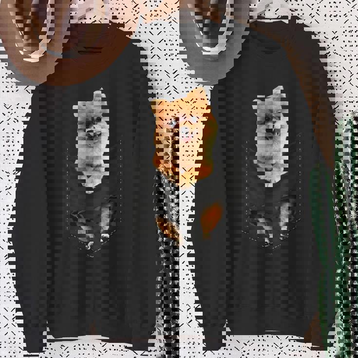 ポム犬愛好家のためのポケットに入った面白いポメラニアン。 スウェットシャツ 年配の女性への贈り物