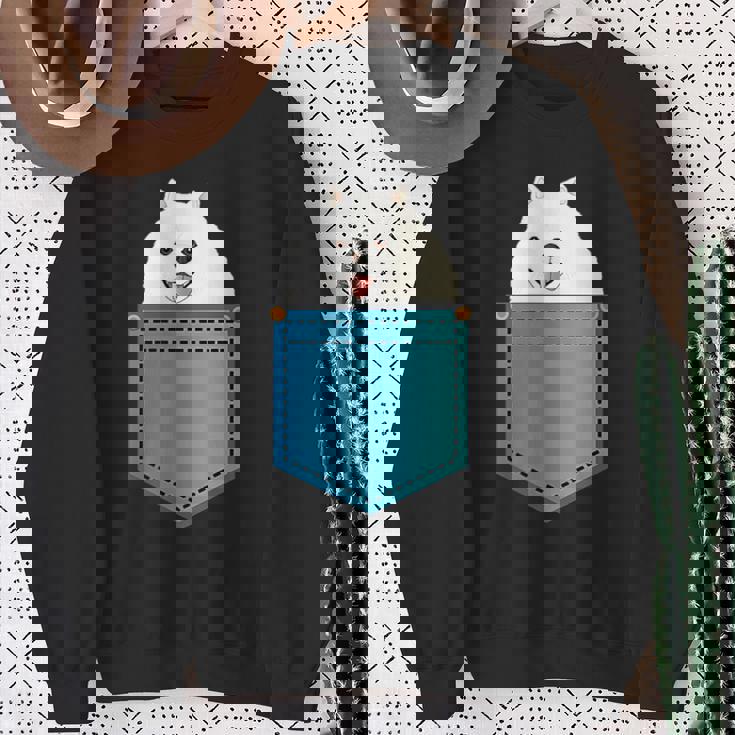 ポメラニアン 犬 胸ポケット ドイツ スピッツ スウェットシャツ 年配の女性への贈り物