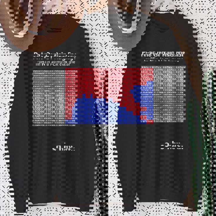 ポーカー Btn ハンドレンジ プリフロップ カジノ おもしろ シンプル 文字入り ユーモア おふざけ オシャレ スウェットシャツ 年配の女性への贈り物