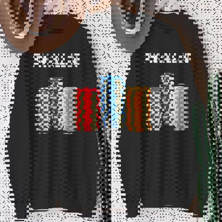 ポーカープレイヤー I'm All In カード カジノ 恋人 ギフト ギャンブル スウェットシャツ 年配の女性への贈り物