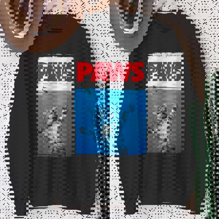 ポーズ（猫の足） かわいいパロディトップ スウェットシャツ 年配の女性への贈り物