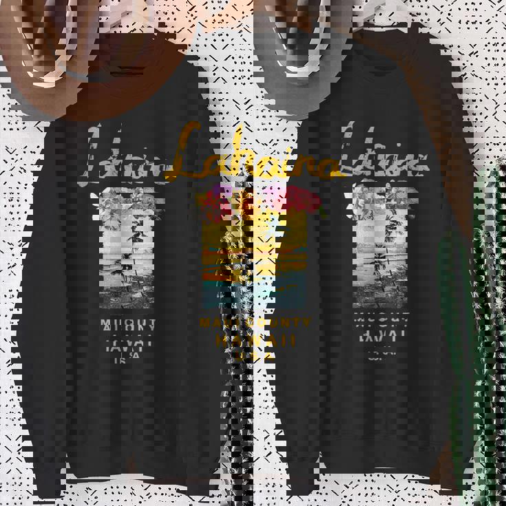 マウイ ラハイナ ハワイ ヴィンテージ ハワイアン スウェットシャツ 年配の女性への贈り物