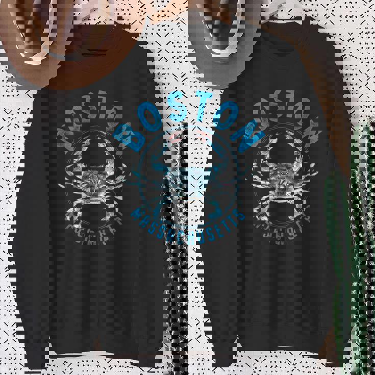 マサチューセッツ州ボストン ブルーカニのデザイン スウェットシャツ 年配の女性への贈り物