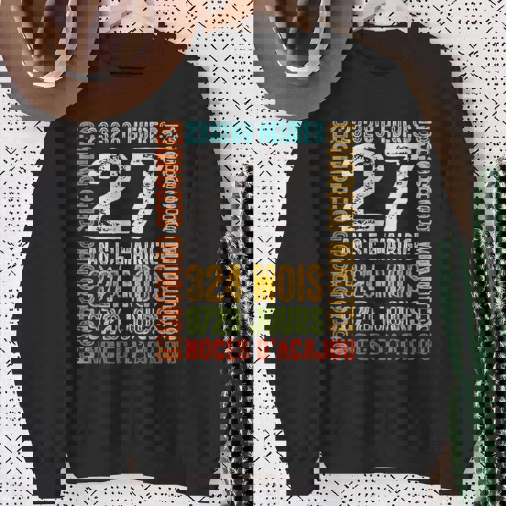 マホガニー結婚記念日、結婚27年プレゼント スウェットシャツ 年配の女性への贈り物