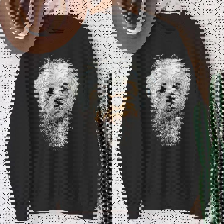 マルチーズ小型マルチーズ犬犬大好き甘いマルチーズ スウェットシャツ 年配の女性への贈り物