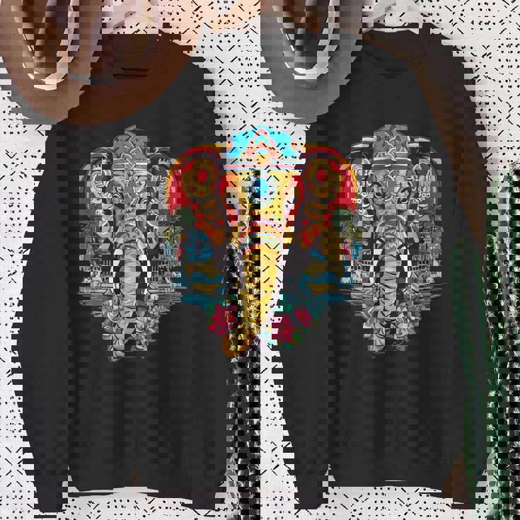 マンダラ タイ 象 恋人 タイ バックパッカー スウェットシャツ 年配の女性への贈り物