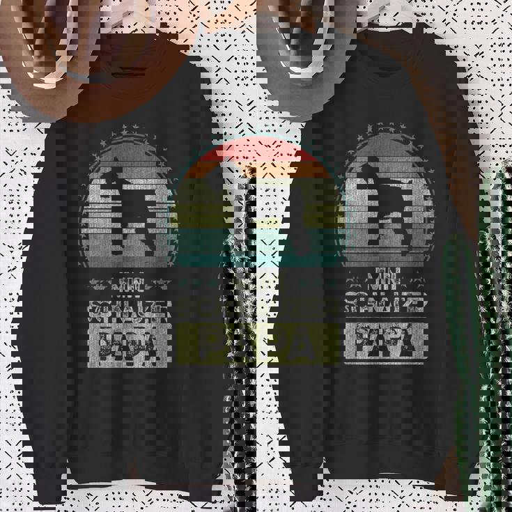 ミニチュアシュナウザー 父の日 ミニチュアシュナウザーパパ スウェットシャツ 年配の女性への贈り物