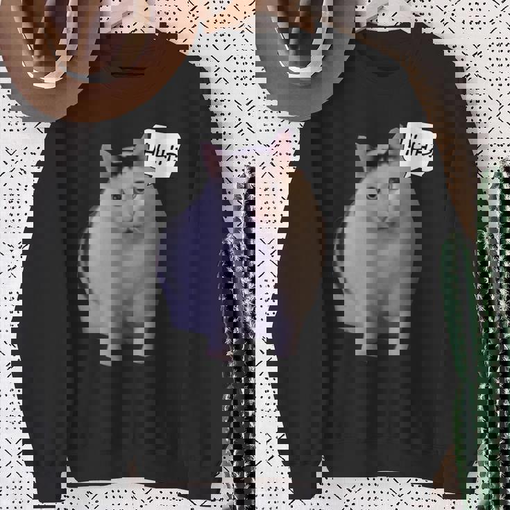 ミームハァキャット面白い スウェットシャツ 年配の女性への贈り物