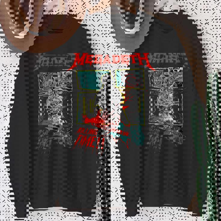 メガデス 世界をつぶす。暇つぶし。 スウェットシャツ 年配の女性への贈り物