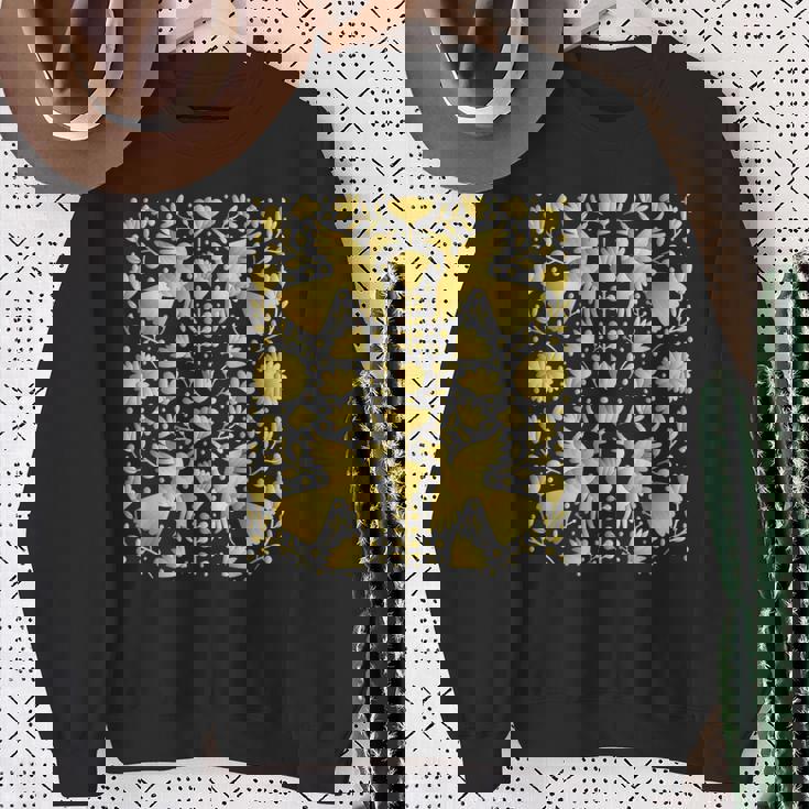 メキシカンテナンゴスのメキシカンゴールド刺繍プリント。 スウェットシャツ 年配の女性への贈り物