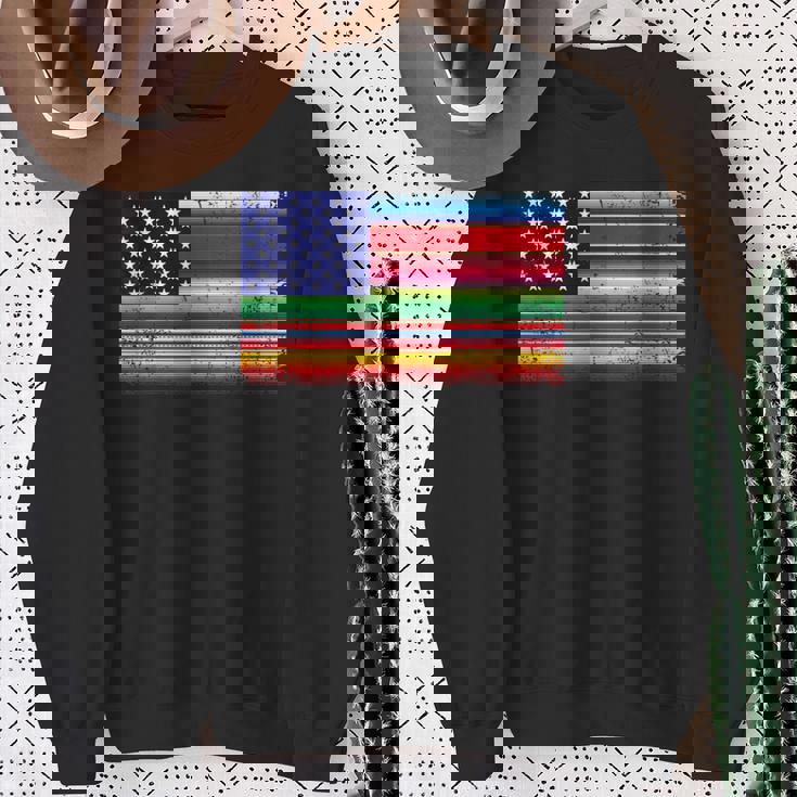 メキシコ アメリカ 国旗 アメリカ セラペ シンコ デ マヨ パーティー スウェットシャツ 年配の女性への贈り物