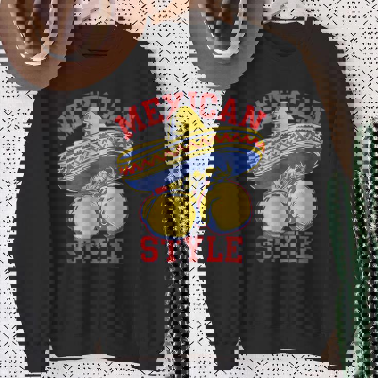 メキシコボクシングスタイル メキシコ国旗 メキシコボクシングスタイルフラッグ スウェットシャツ 年配の女性への贈り物