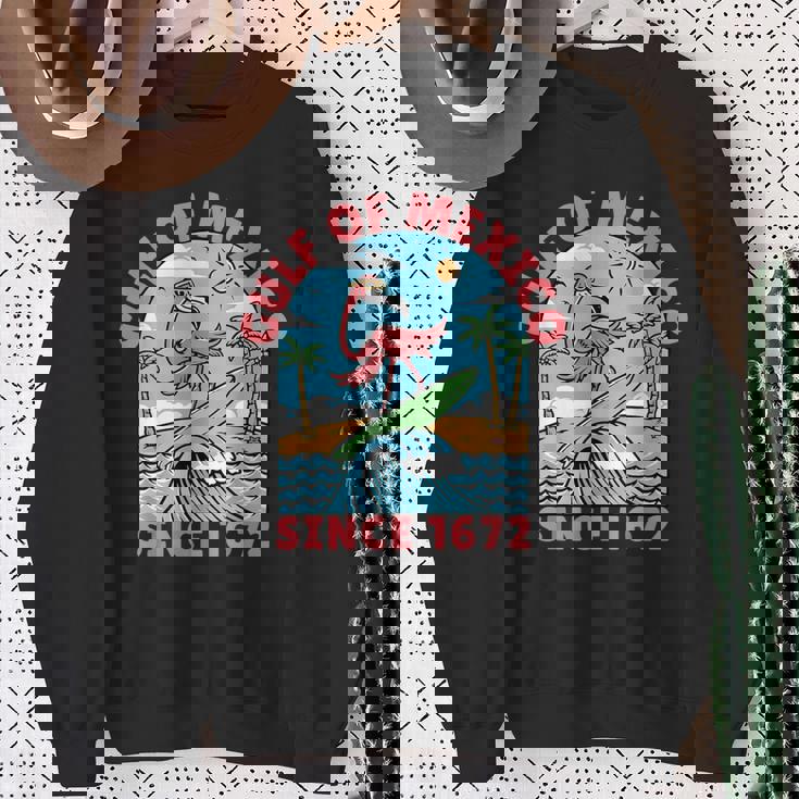 メキシコ湾 フラミンゴ メキシコ湾 1672年以来 スウェットシャツ 年配の女性への贈り物