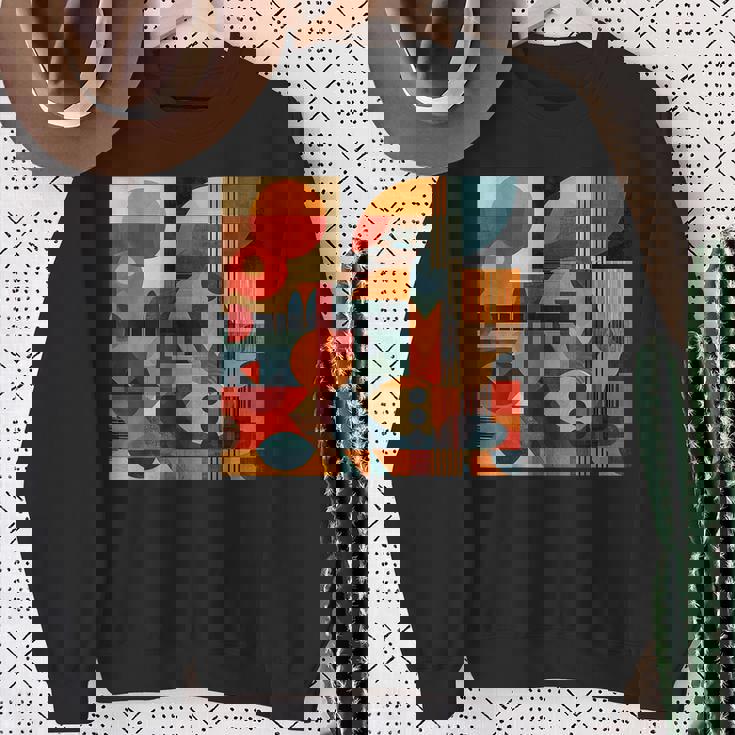 モダン 抽象 パターン ボーホー 抽象 幾何学 スウェットシャツ 年配の女性への贈り物