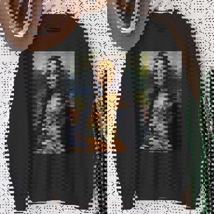 モナリサダヴィンチ プリントシャツ 柴犬とモナリサ スウェットシャツ 年配の女性への贈り物