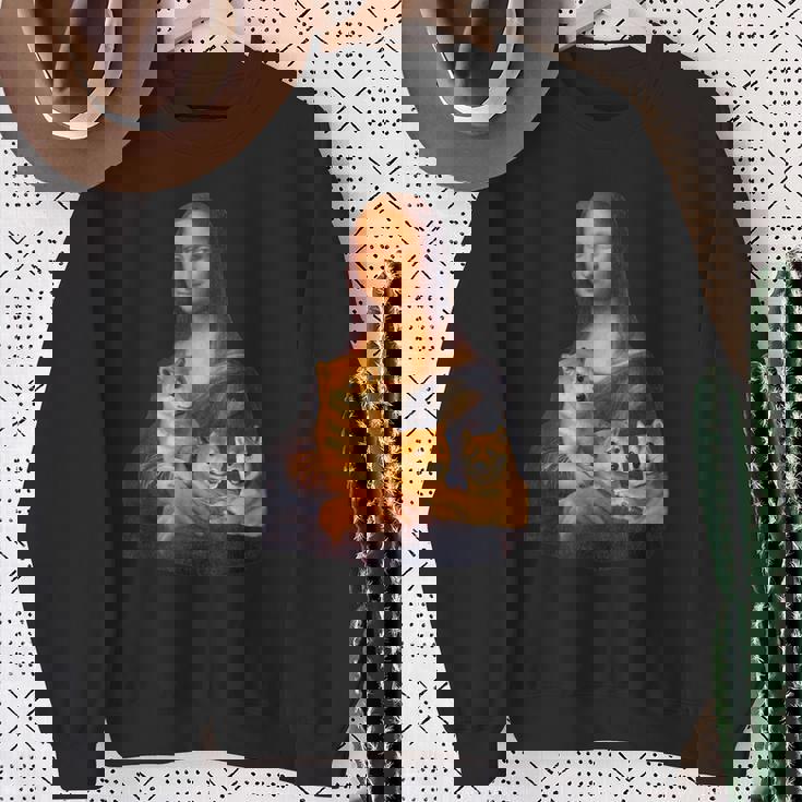 モナリザ 面白いtシャツ 柴犬 イヌ わんこ メンズ 犬好き グッズ かわいい おもしろ 面白い 服 ネタ スウェットシャツ 年配の女性への贈り物