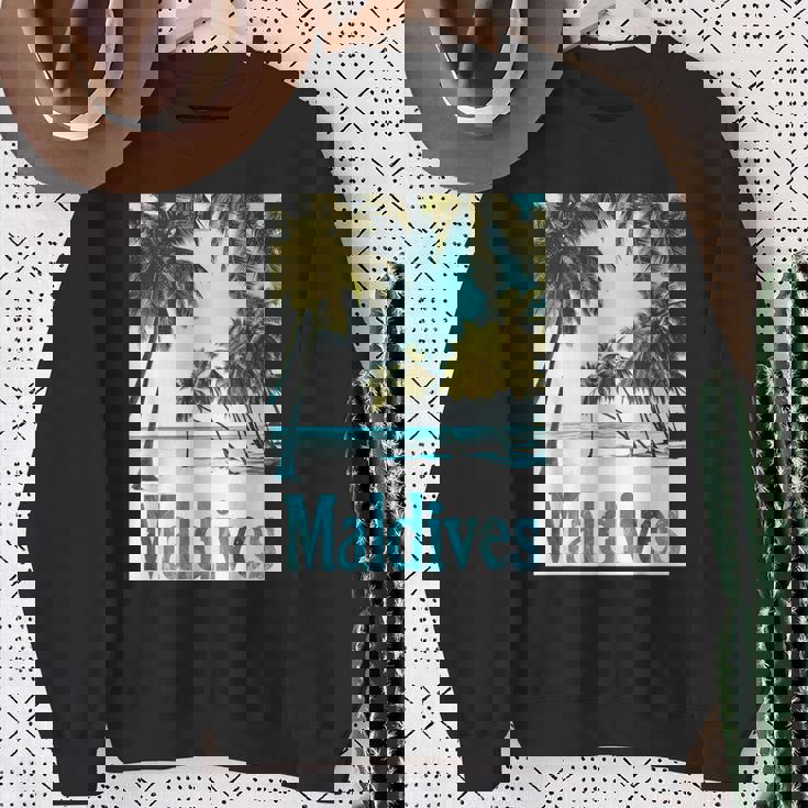 モルディブ島 ビーチ 熱帯風景 旅行 お土産 スウェットシャツ 年配の女性への贈り物