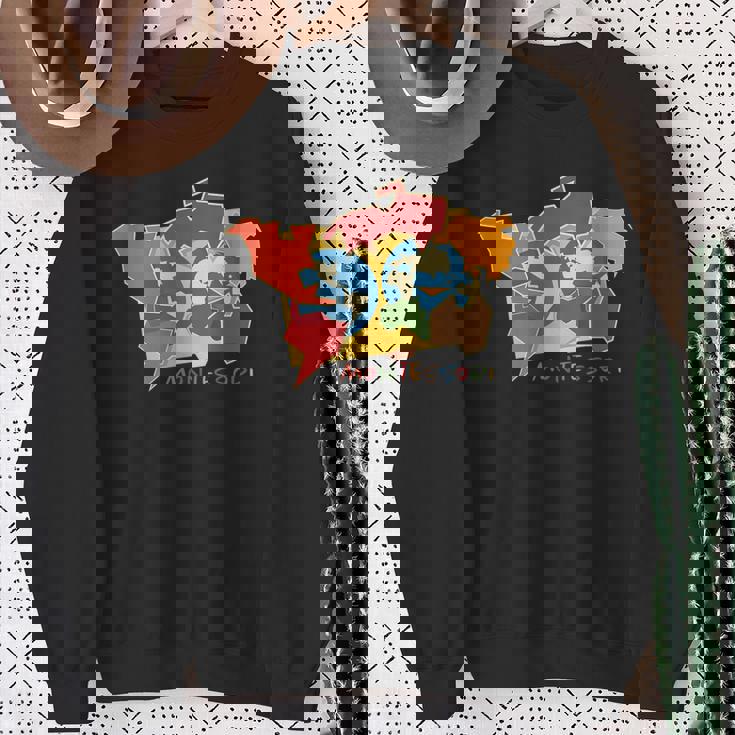 モンテッソーリ大陸の地図 スウェットシャツ 年配の女性への贈り物