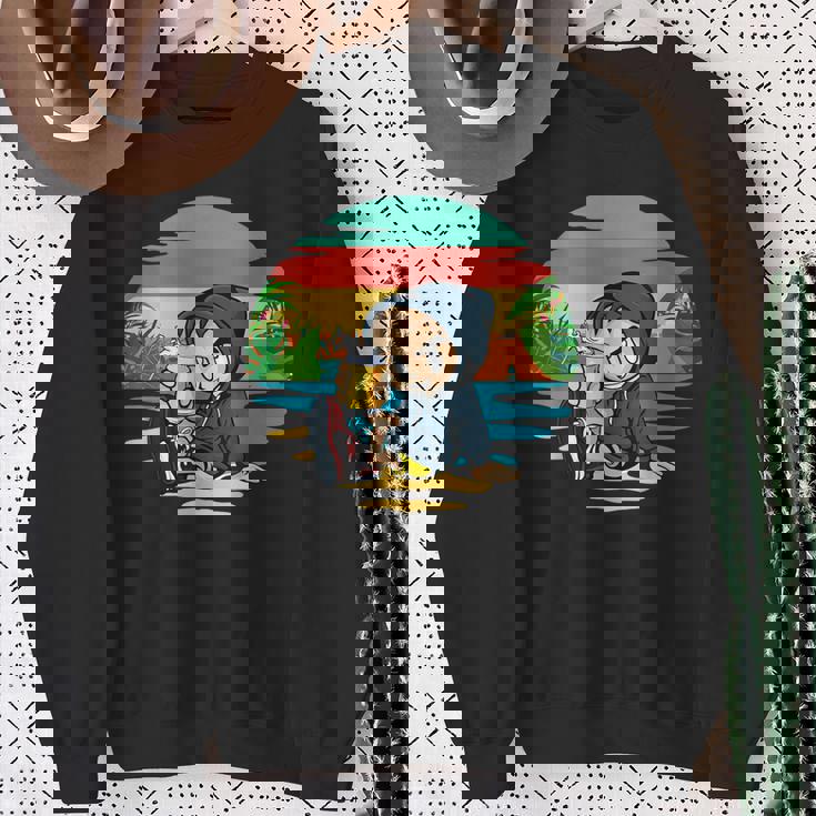 ヤシ、ビーチ、海、寒さ、太陽。 スウェットシャツ 年配の女性への贈り物