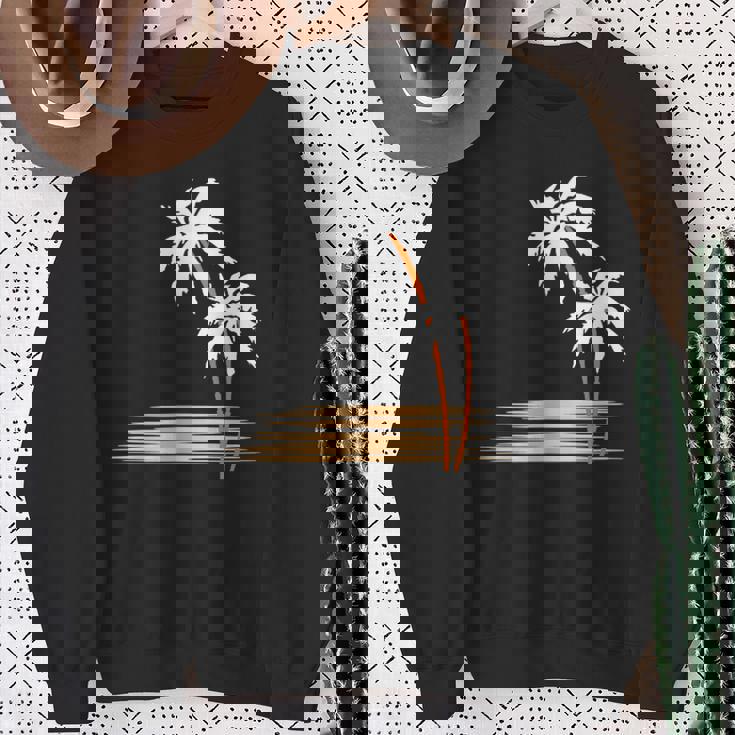 ヤシの木 夏 カラフル 胸 プリント ホリデー スウェットシャツ 年配の女性への贈り物