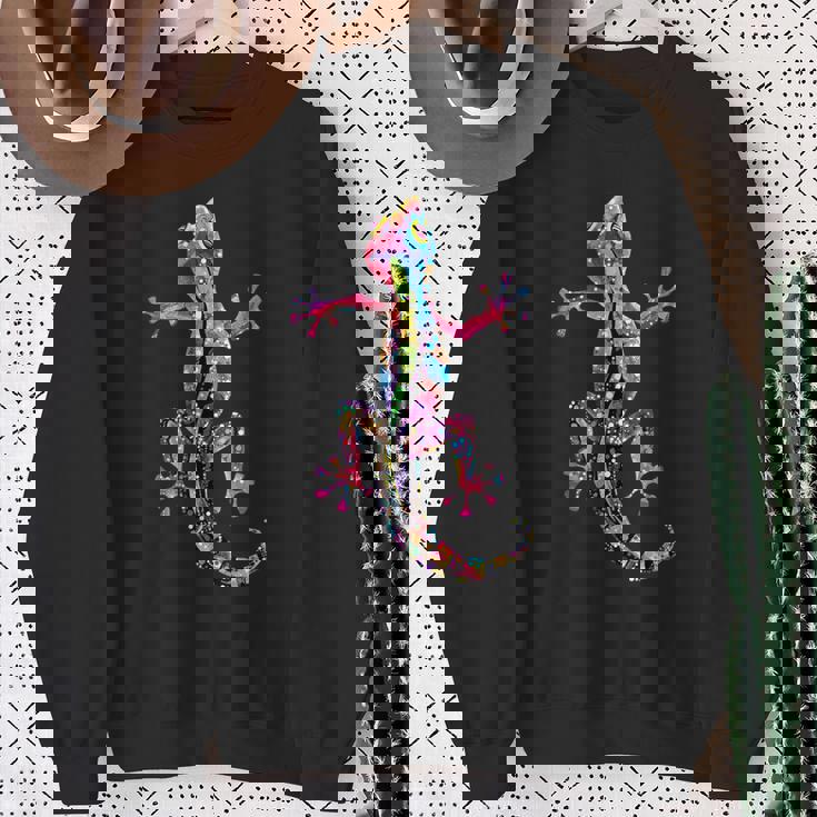 ヤモリ モチーフ トカゲ 爬虫類 ヤモリ トカゲ イグアナ ヤモリ スウェットシャツ 年配の女性への贈り物