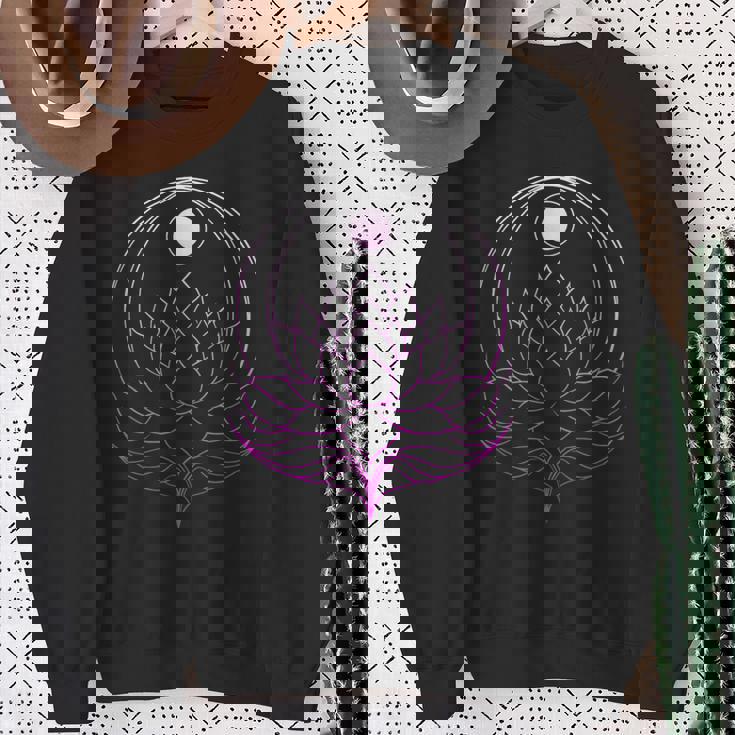 ヨガと瞑想用の月付きヨガ衣装ロータス ナマステ スウェットシャツ 年配の女性への贈り物