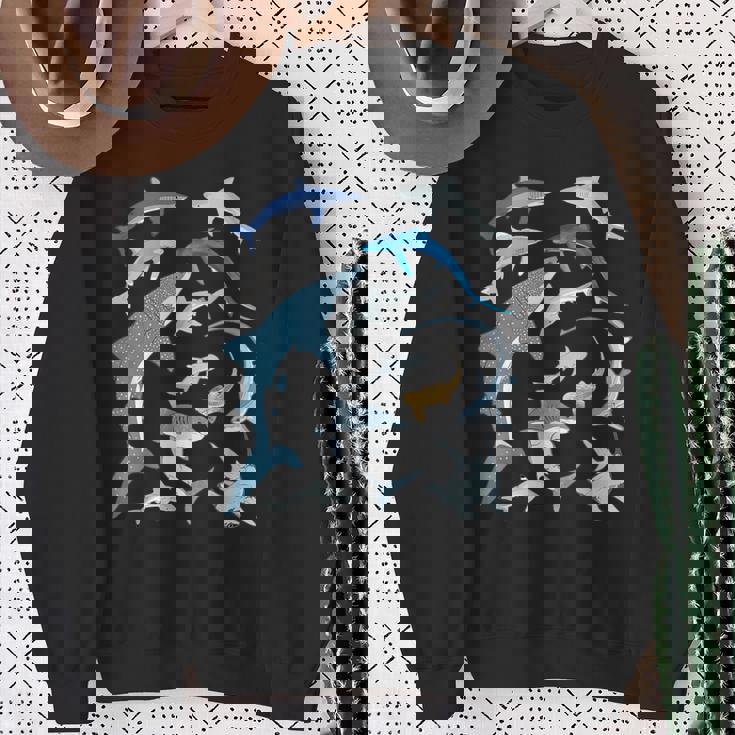 ヨシキリザメ アオザメ シュモクザメ ジンベエザメ スウェットシャツ 年配の女性への贈り物