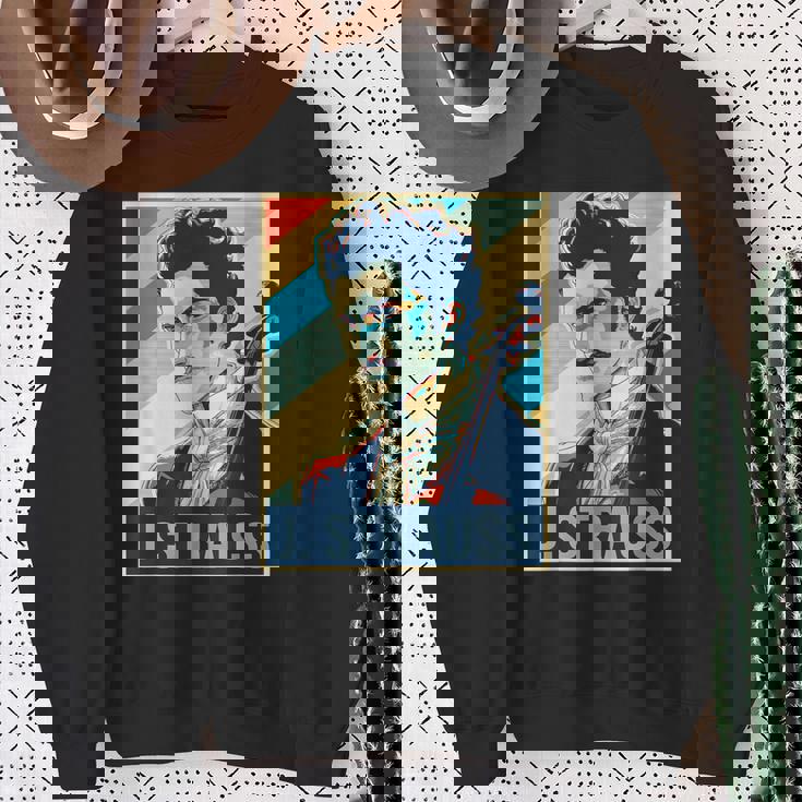 ヨハン・シュトラウス ポスター ミュージシャン 作曲家 スウェットシャツ 年配の女性への贈り物