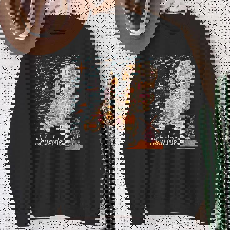 ヨーロッパ オランダ 地図 オランダ アムステルダム バケーション お土産 スウェットシャツ 年配の女性への贈り物