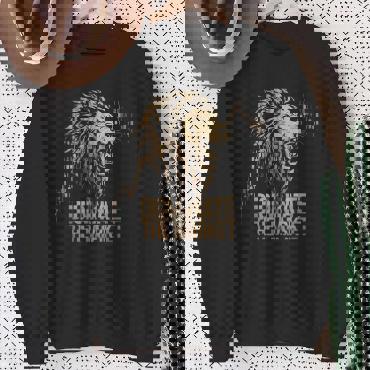 ライオントレーダーが市場を支配するローソク足チャートトレーダー スウェットシャツ 年配の女性への贈り物