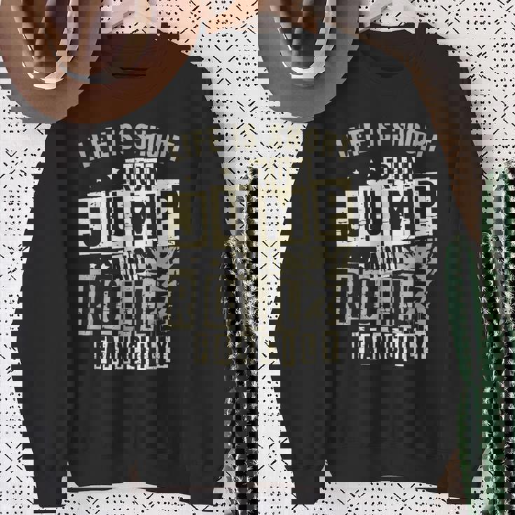 ライフ イズ ショート ラン ジャンプ アンド ロール 派手なフリーランニング パルクール スウェットシャツ 年配の女性への贈り物