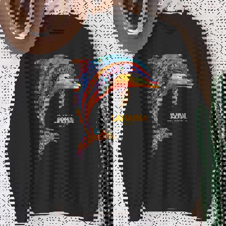 ラハイナ マウイ ハワイ ティー ハワイアン ダイビング バケーション イルカ スウェットシャツ 年配の女性への贈り物