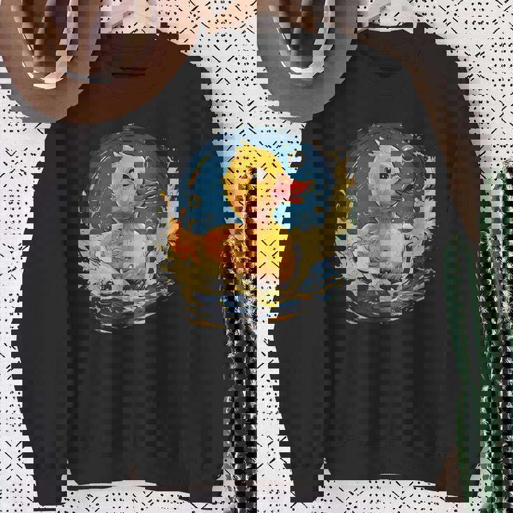 ラバーアヒル 水泳 お絵かき 水彩 ゴム ア スウェットシャツ 年配の女性への贈り物