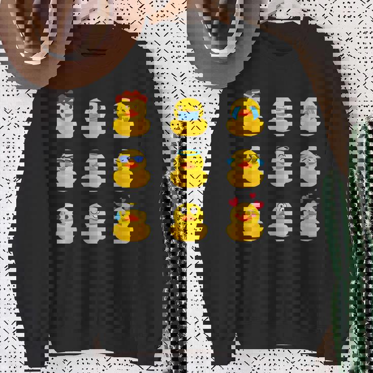 ラバーアヒル、きしむアヒル、ナインバスダック、ラバーアヒル スウェットシャツ 年配の女性への贈り物