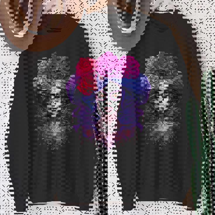 ラ・カトリーナ、ディア・デ・ロス・ムエルトス メキシコの死者の日 スウェットシャツ 年配の女性への贈り物