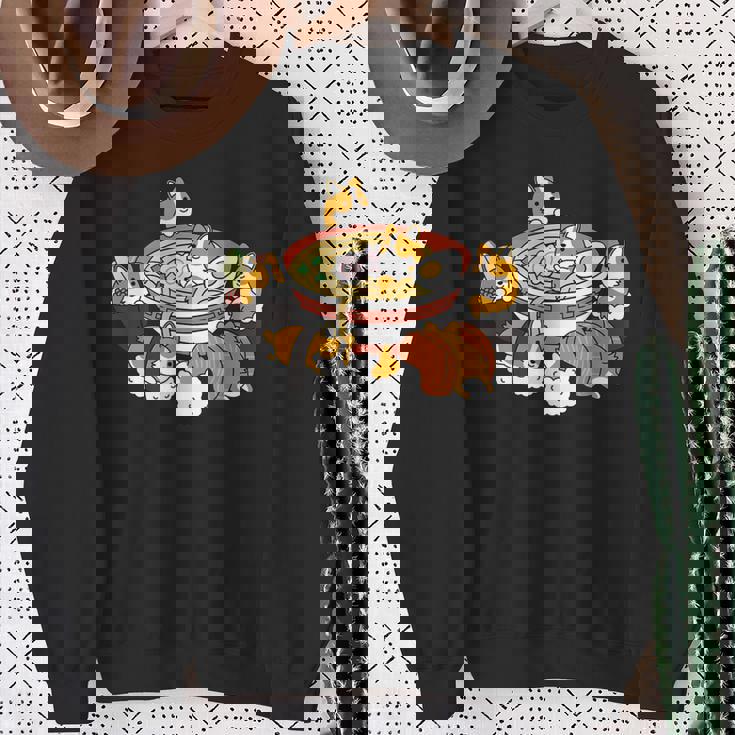 ラーメン寿司ウェルシュ・コーギー・ペンブローク犬 スウェットシャツ 年配の女性への贈り物