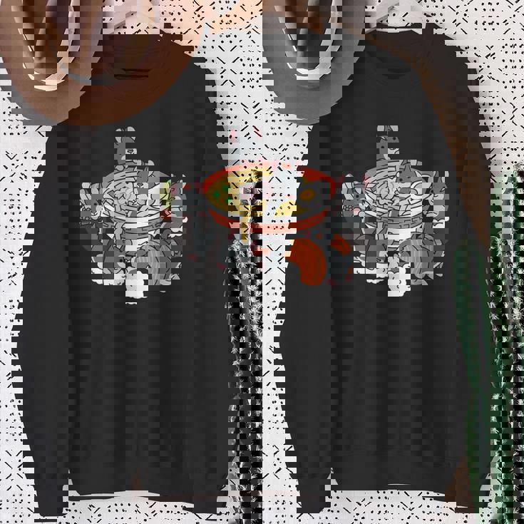 ラーメン寿司チンチラペット スウェットシャツ 年配の女性への贈り物