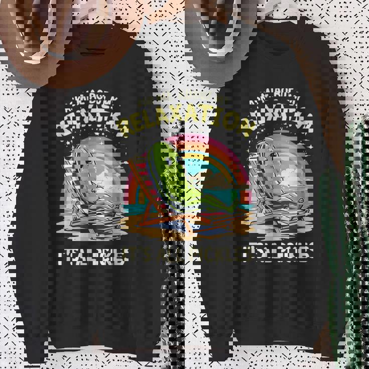 リラクゼーション聞いてピクルスモチベーション スウェットシャツ 年配の女性への贈り物