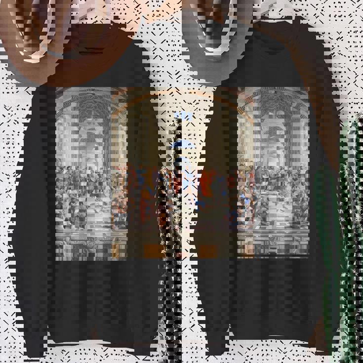 ルネッサンス名画 アテネの学校 スウェットシャツ 年配の女性への贈り物