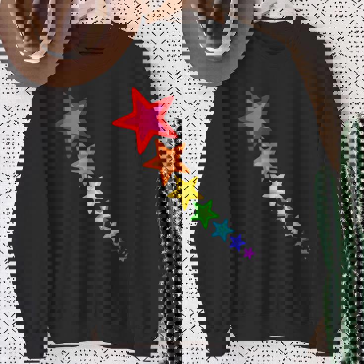 レインボーカラーの星。 スウェットシャツ 年配の女性への贈り物