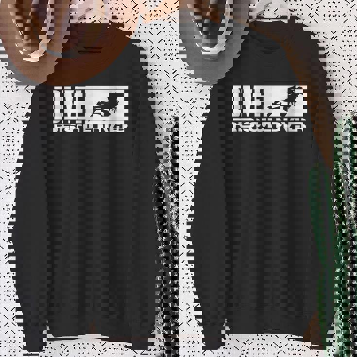 レスキューダイバー ヴィンテージ ダメージ加工 スキューバダイビング ダイバー スウェットシャツ 年配の女性への贈り物