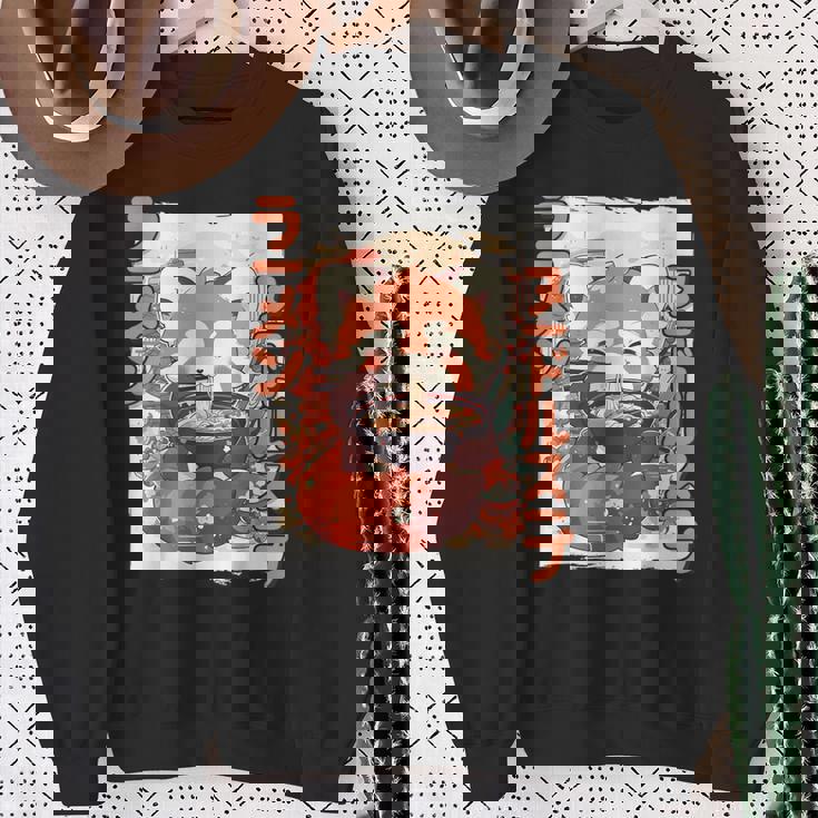 レッサーパンダ好きラーメン カワイイ猫 レッサーパンダラーメン スウェットシャツ 年配の女性への贈り物