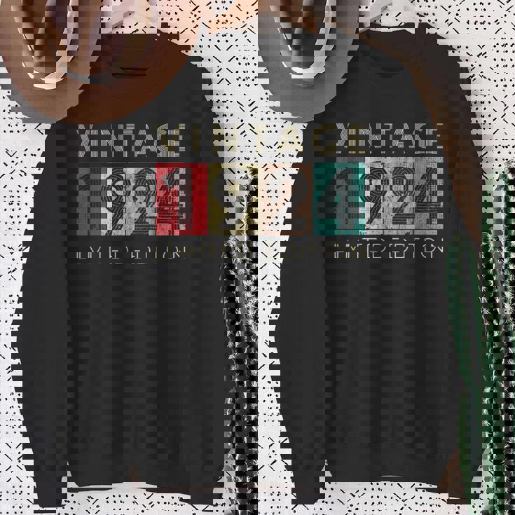 レトロ 99歳 ヴィンテージ 1924 限定版 99歳の誕生日 スウェットシャツ 年配の女性への贈り物